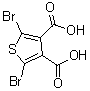 structure of CAS# 190723-12-7, 2,5-Dibromothiophene-3,4-dicarboxylic acid;2,5-Dibromo-3,4-thiophenedicarboxylic acid; 2,5-Dibromo-3,4-dicarboxythiophene