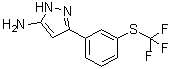 structure of CAS# 1912400-29-3, 3-[3-[(Trifluoromethyl)thio]phenyl]-1H-pyrazol-5-amine