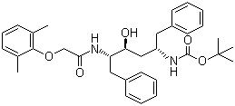 结构式 CAS# 192725-45-4, (2S,3S,5S)-2-(2,6-二甲基苯氧乙酰基)氨基-3-羟基-5-(叔丁氧羰基)氨基-1,6-二苯基己烷
