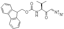 N-[(1S)-3-重氮基-1-(1-甲基乙基)-2-氧代丙基]氨基甲酸芴甲基酯分子结构 (CAS 193148-58-2)