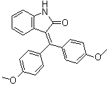 structure of CAS# 193620-69-8, 3-[Bis(4-methoxyphenyl)methylene]-1,3-dihydro-2H-indol-2-one;3-[Bis(4-methoxyphenyl)methylene]-2-indolinone; TAS 301