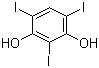结构式 CAS# 19403-92-0, 2,4,6-三碘间苯二酚; 2,4,6-三碘-1,3-苯二酚