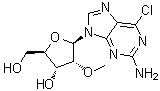 结构式 CAS# 194034-59-8, 6-氯-9-(2-O-甲基-beta-D-呋喃核糖基)-9H-嘌呤-2-胺