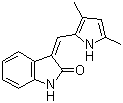 structure of CAS# 194413-58-6, Semaxanib;(Z)-SU 5416; TSU 16; 3-[(3,5-Dimethyl-1H-pyrrol-2-yl)methylene]-1,3-dihydro-2H-indol-2-one