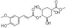 结构式 CAS# 195723-10-5, (1alpha,3R,4alpha,5R)-1,3,5-三羟基-4-[[(2E)-3-(4-羟基-3-甲氧基苯基)-1-氧代-2-丙烯-1-基]氧基]环己烷羧酸甲酯
