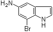 结构式 CAS# 196205-07-9, 7-溴-1H-吲哚-5-胺