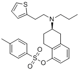 structure of CAS# 1966941-11-6, Rotigotine EP Impurity I;[(6R)-6-[propyl(2-thiophen-2-ylethyl)amino]-5,6,7,8-tetrahydronaphthalen-1-yl] 4-methylbenzenesulfonate