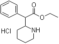 structure of CAS# 19716-79-1, alpha-Phenyl-2-piperidineacetic acid ethyl ester hydrochloride