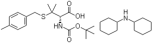 结构式 CAS# 198470-36-9, N-[叔丁氧羰基]-3-[[(4-甲基苯基)甲基]硫基]-D-缬氨酸二环己基铵盐
