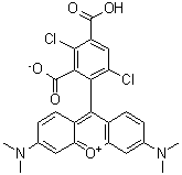 9-(2,4-Dicarboxy-3,6-dichlorophenyl)-3,6-bis(dimethylamino)xanthylium inner salt molecular structure (CAS 198546-47-3)