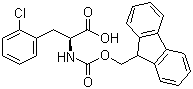 structure of CAS# 198560-41-7, Fmoc-2-chloro-L-phenylalanine;Fmoc-Phe(2-Cl)-OH; Fmoc-L-2-Chlorophe; Fluorenylmethoxycarbonyl-L-2-chlorophenylalanine