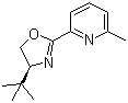 结构式 CAS# 199277-80-0, 2-[(4S)-4-叔丁基-4,5-二氢-2-噁唑啉基]-6-甲基吡啶; 2-[(4S)-4-(1,1-二甲基乙基)-4,5-二氢-2-噁唑啉基]-6-甲基吡啶