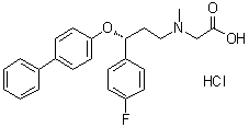 N-[(3R)-3-([1,1'-Biphenyl]-4-yloxy)-3-(4-fluorophenyl)propyl]-N-methylglycine hydrochloride molecular structure (CAS 200006-08-2)