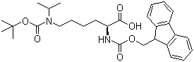N-Fmoc-N'-Boc-N'-isopropyl-L-lysine molecular structure (CAS 201003-48-7)