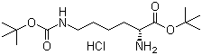 structure of CAS# 201007-86-5, N'-Boc-D-lysine tert-butyl ester hydrochloride;H-D-lys(Boc)-oTbu HCl