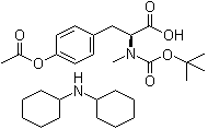 N-[(1,1-Dimethylethoxy)carbonyl]-N-methyl-O-acetyl-L-tyrosine dicyclohexylammonium salt molecular structure (CAS 201294-70-4)
