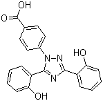 structure of CAS# 201530-41-8, Deferasirox;4-[3,5-Bis(2-hydroxyphenyl)-1,2,4-triazol-1-yl]benzoic acid