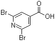 结构式 CAS# 2016-99-1, 2,6-二溴吡啶-4-羧酸; 2,6-二溴吡啶异烟酸