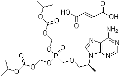 结构式 CAS# 202138-50-9, 富马酸替诺福韦酯; (R)-9-(2-磷酸甲氧基丙基)腺嘌呤二(异丙氧羰基氧甲基)酯富马酸盐