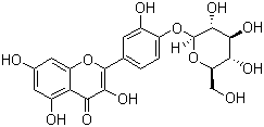 structure of CAS# 20229-56-5, Spiraeoside;2-[4-(beta-D-Glucopyranosyloxy)-3-hydroxyphenyl]-3,5,7-trihydroxy-4H-1-benzopyran-4-one