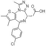 2-[(6S,Z)-4-(4-Chlorophenyl)-2,3,9-trimethyl-6H-thieno[3,2-f][1,2,4]triazolo[4,3-a][1,4]diazepin-6-yl]acetic acid molecular structure (CAS 202592-23-2)
