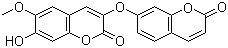 structure of CAS# 2034-69-7, Daphnoretin;7-Hydroxy-6-methoxy-3-[(2-oxo-2H-1-benzopyran-7-yl)oxy]-2H-1-benzopyran-2-one