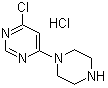 结构式 CAS# 203519-89-5, 6-氯-4-(1-哌嗪基)嘧啶盐酸盐