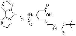 结构式 CAS# 203854-47-1, (S)-7-[叔丁氧羰基氨基]-3-[芴甲氧羰基氨基]庚酸