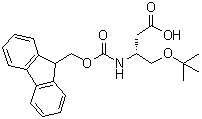 结构式 CAS# 203854-51-7, (R)-4-(叔丁氧基)-3-[[芴甲氧羰基]氨基]丁酸