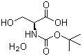 结构式 CAS# 204191-40-2, N-叔丁氧羰基-L-丝氨酸水合物