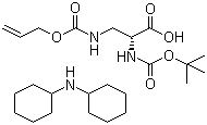 结构式 CAS# 204197-26-2, N-叔丁氧羰基-N'-烯丙氧基羰基-D-2,3-二氨基丙酸二环己胺盐