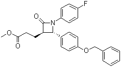 结构式 CAS# 204589-80-0, (3R,4S)-1-(4-氟苯基)-2-氧代-4-[4-(苄氧基)苯基]-3-氮杂环丁烷丙酸甲酯