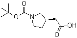 structure of CAS# 204688-61-9, (S)-1-N-Boc-3-pyrrolidineacetic acid;(S)-(1-Boc-pyrrolidin-3-yl)acetic acid
