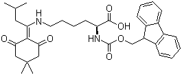 structure of CAS# 204777-78-6, N-Fmoc-N'-[1-(4,4-Dimethyl-2,6-dioxocyclohex-1-ylidene)-3-methylbutyl]-L-lysine;Fmoc-Lys(Ddiv)-OH; Fmoc-Lys(ivDde)-OH
