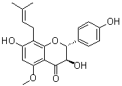 structure of CAS# 204935-85-3, (2R)-3beta,7,4'-Trihydroxy-5-methoxy-8-(gamma,gamma-dimethylallyl)flavanone;3,7,4'-Trihydroxy-5-methoxy-8-prenylflavanone; 3beta,7,4'-Trihydroxy-5-methoxy-8-[3,3-dimethylallyl]flavanone