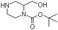 结构式 CAS# 205434-75-9, 1-N-叔丁氧羰基-2-(羟甲基)哌嗪