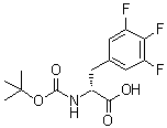 结构式 CAS# 205445-55-2, N-[叔丁氧羰基]-3,4,5-三氟-D-苯丙氨酸