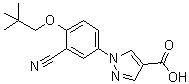1-[3-Cyano-4-(2,2-dimethylpropoxy)phenyl]-1H-pyrazole-4-carboxylic acid molecular structure (CAS 206884-98-2)