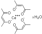 结构式 CAS# 206996-61-4, 乙酰丙酮铈(III)水合物