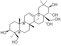 structure of CAS# 20853-07-0, Protoescigenine;Protoaescigenin; (3beta,4beta,16bta,21beta,22alpha)-Olean-12-ene-3,16,21,22,23,28-hexol