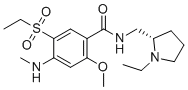 structure of CAS# 2088879-81-4, Ambroxol Cycloimine Impurity;N-{[(2S)-1-Ethyl-2-pyrrolidinyl]methyl}-5-(ethylsulfonyl)-2-methoxy-4-(methylamino)benzamide