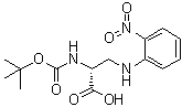 结构式 CAS# 209223-32-5, N-[叔丁氧羰基]-3-[(2-硝基苯基)氨基]-D-丙氨酸