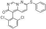 structure of CAS# 209409-98-3, 5-(2,6-Dichlorophenyl)-2-(phenylthio)-6H-pyrimido[1,6-b]pyridazin-6-one