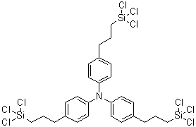 4-[3-(三氯硅烷基)丙基]-N,N-二[4-[3-(三氯硅烷基)丙基]苯基]苯胺分子结构 (CAS 209802-64-2)
