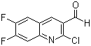 结构式 CAS# 209909-13-7, 2-氯-6,7-二氟-3-喹啉甲醛
