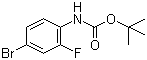 structure of CAS# 209958-42-9, N-Boc-4-Bromo-2-fluoroaniline;(4-Bromo-2-fluorophenyl)carbamic acid tert-butyl ester