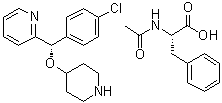 结构式 CAS# 210095-66-2, N-乙酰基-L-苯丙氨酸与 2-[(S)-(4-氯苯基)(4-哌啶基氧基)甲基]吡啶的化合物