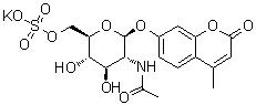 7-[[2-(Acetylamino)-2-deoxy-6-O-sulfo-beta-D-glucopyranosyl]oxy]-4-methyl-2H-1-benzopyran-2-one monopotassium salt molecular structure (CAS 210357-38-3)