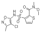 N-Methoxy-N-methyl-3-(4-chloro-3-methyl-5-isoxazolylsulfamoyl)-2-thiophenecarboxamide molecular structure (CAS 210421-71-9)