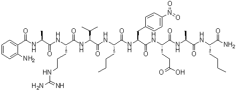 N-(2-Aminobenzoyl)-L-alanyl-L-arginyl-L-valyl-L-norleucyl-4-nitro-L-phenylalanyl-L-alpha-glutamyl-L-alanyl-L-norleucinamide molecular structure (CAS 210644-48-7)